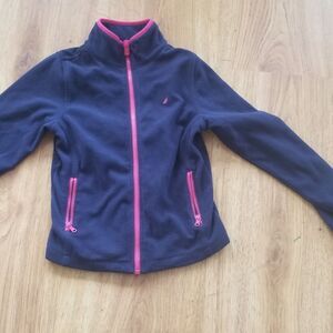 Nautica 10 12 M youth girl fleece zip up warm